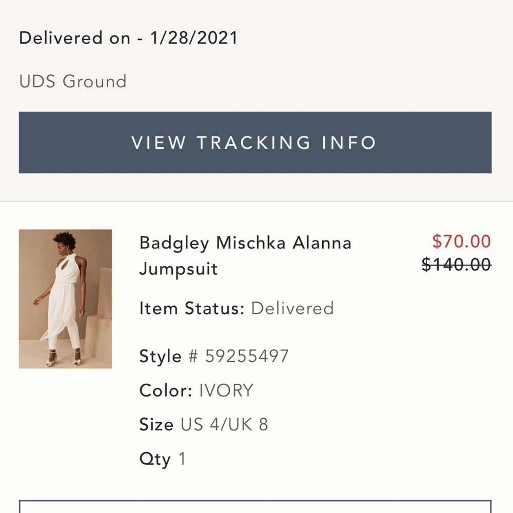Badgley Mischka Jumpsuit. Never worn. TTS. Size small